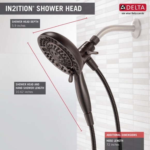 Delta In2ition 5-Setting 2-n-1 Shower w/ Spotshield Rubbed Bronze NIB
#75588RB - Picture 3 of 8